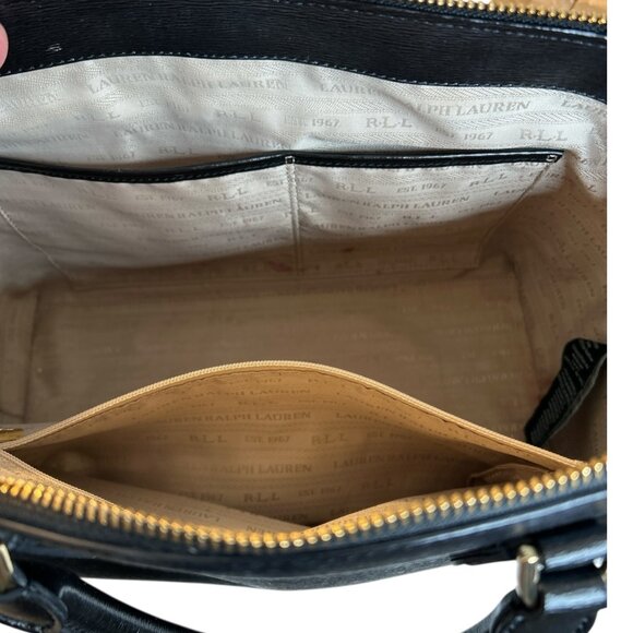 Lauren Ralph Lauren Saffiano Stefanie II Satchel Top Handle Leather - Picture 8 of 14